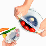 Láminas de silicona reutilizables y elásticas para envolver alimentos frescos