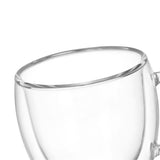 Vaso de vidrio de borosilicato resistente al calor de doble pared y con asa (450 ml)