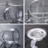 Vaso de vidrio de borosilicato resistente al calor de doble pared y con asa (250 ml)