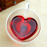 Taza de cristal resistente al calor en forma de corazón (240 ml)