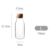 Tarro hermético estilo botella de leche retro con tapón de corcho (700ml)