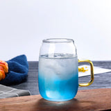 Juego de té Ombre de cristal azul nórdico con 2 tazas