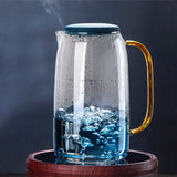 Juego de té Ombre de cristal azul nórdico con 2 tazas