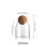 Tarro hermético de borosilicato con esfera de corcho (500 ml)