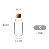 Tarro hermético estilo botella de leche retro con tapón de corcho (150ml)