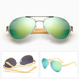 Gafas de sol de diseño Ralferty Aviador Bambú unisex