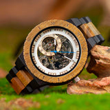 Reloj Bobo Bird de caballero, diseño inspirado en engranajes, en madera (sándalo)