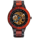 Reloj Bobo Bird de caballero, diseño inspirado en engranajes, en madera (sándalo rojo)