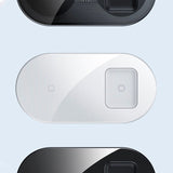 Base de carga inalámbrica Qi Baseus 15W dual para iPhone, Samsung y AirPods (blanca)