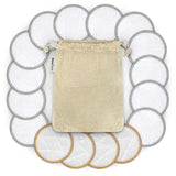 Discos desmaquillantes de algodón de bambú reutilizables con bolsa de lavado